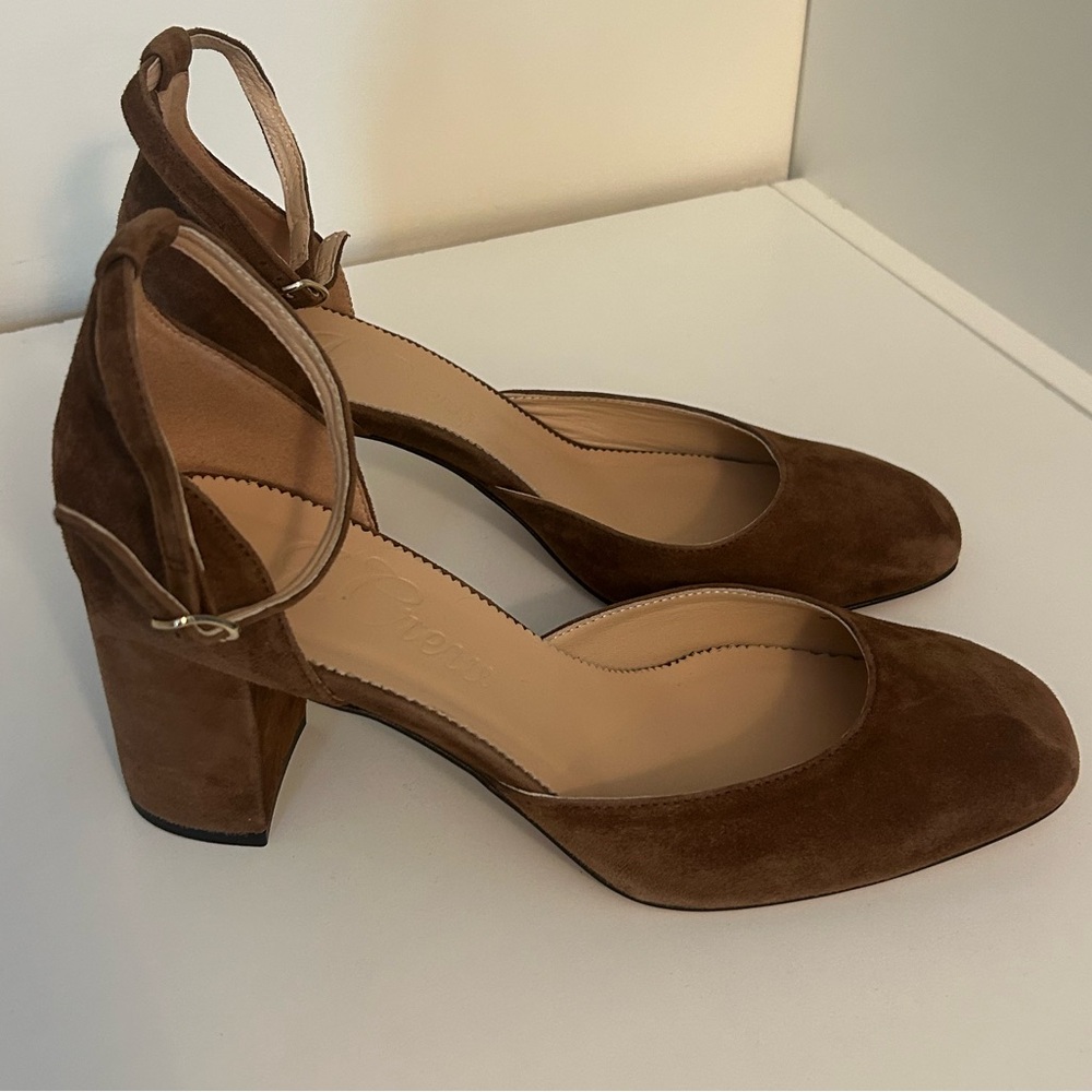 JCrew Size 10 brown suede block heels new without tags